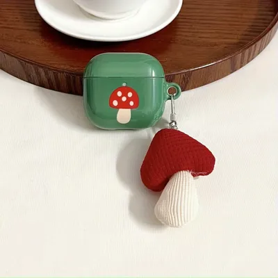 [A229] Kreativer Plüsch-Pilz-Anhänger, süßes Mädchen, grüner Filmpilz, AirPods 1/2 Generation, anwendbare Pro-Schutzhülle Image