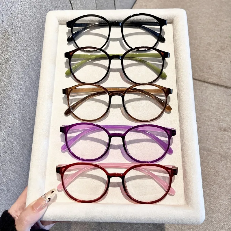 5 Paar runde Lesebrillen für Damen, Anti-Blaulicht, leicht, Vollformat Image