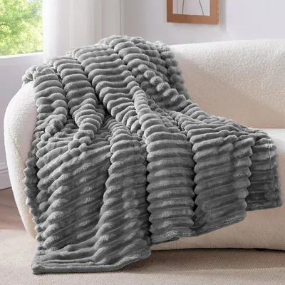 Fleecedecke, 3D-Jacquard-Überwurfdecke für Couch und Bett, weiche, gemütliche und flauschige Decken, Image