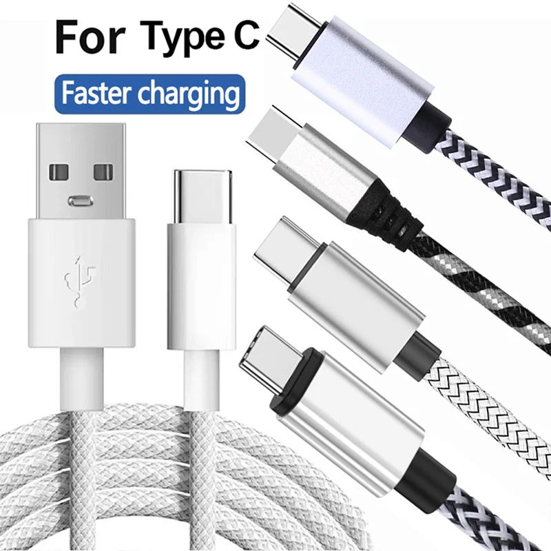 USB A auf Typ C Kabel Schnellladekabel Handy Linie USB C Eine Vielzahl von weißen Datenkabeln Kabel für Samsung Xiaomi Andriod Image