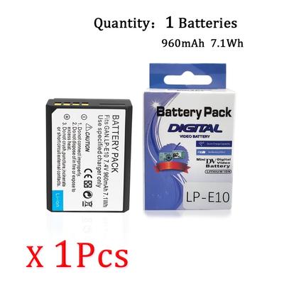 TEMU Edekoy Lp-e10 Lpe10 E10 Battery For T3 T5 T7, Kiss X50 X70 X80 X90, 1100d 1200d 1300d 1500d Camera, Rechargeable Camera Battery Image