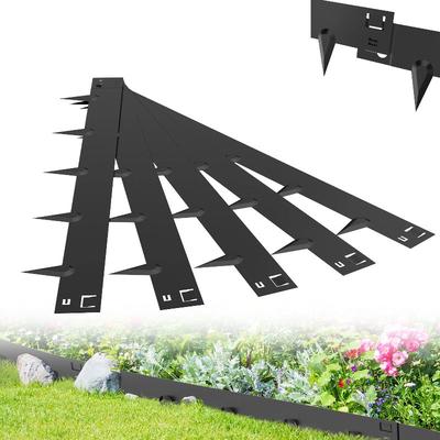 TEMU Lawn Edge Metal 106x16cm Flexible, Bed Edging & Bordering Made Of Steel Sheet, 5pcs (5m), Lawn Mower Edge Garden Bed Image