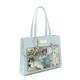 Bow Pain Bag Large Capacity Single Shoulder Tote Bag for Girls Versatile Transparent Sweet Handbag 34 * 10 * 26cm (blue)
