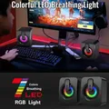 1 paio di altoparlanti per computer scatola audio per PC microfono stereo HIFI USB cablato Caixa De Som con luce a LED per computer desktop PC portatile