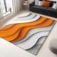 Area Rugs 160 x 230 cm Machine Washable low Pile carpet, Non-Slip Backing Minimal Stripes Non-Shedding carpet, Abstract Wave Stripe Pattern Rugs for Living Room Bedroom Kitchen