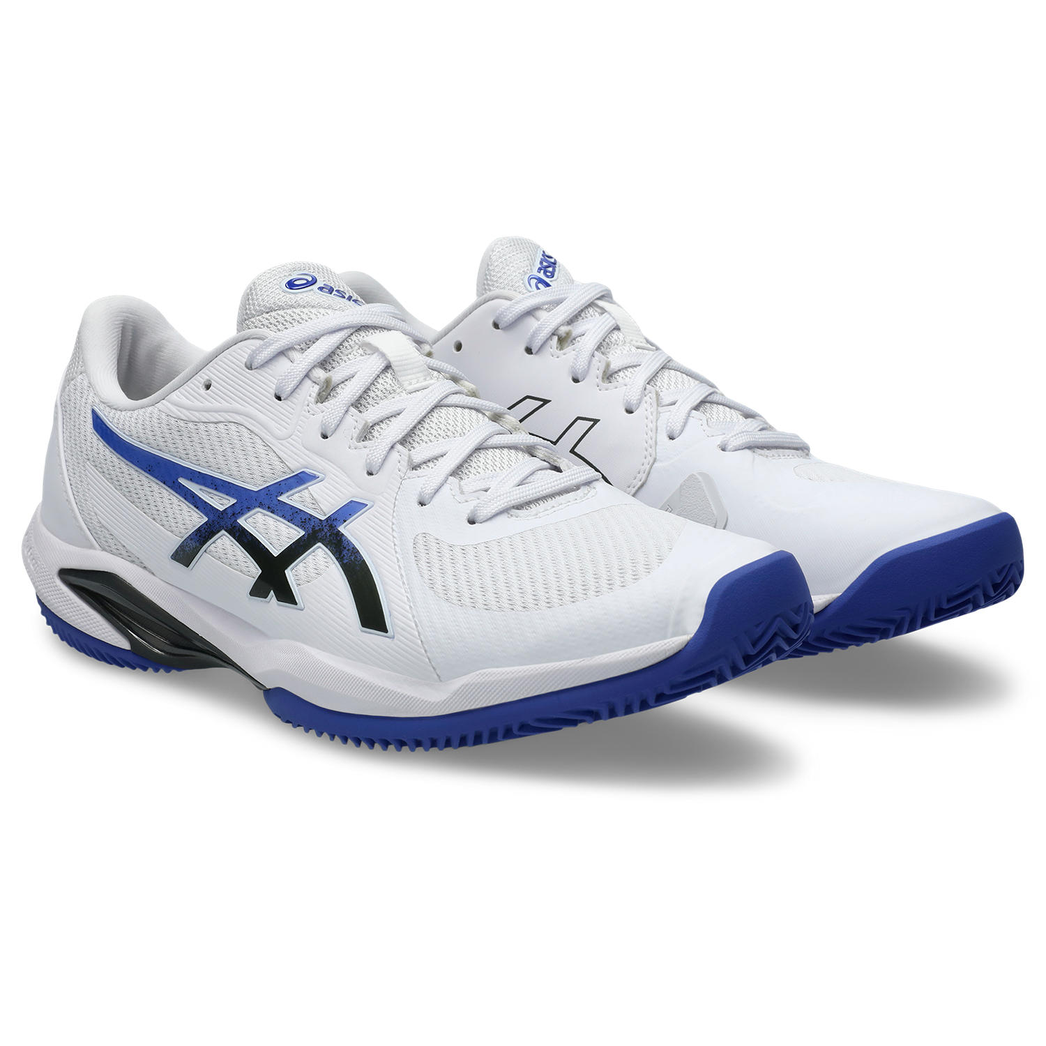 Tennisschuh ASICS "SOLUTION SWIFT FF 2 CLAY", Damen, Gr. 46,5, weiß (weiß, schwarz cobalt), Synthetik, Schuhe, Sandplatzschuhe für Ascheplätze