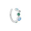 Ohrklemme S.OLIVER "Earcuff, 2039705", silberfarben, blau, grün, türkis, blau, grün, türkis, Ohrringe, Damen, Silber 925 (Sterlingsilber), mit Zirkonia (synth.)