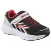 Sneaker SKECHERS "MICROSPEC TREAD", Kinder, Gr. 27, silber (schwarz, silberfarben), Lederimitat, Textil, kontrastfarbene Details, sportlich, Schuhe, Freizeitschuh mit Klettverschluss, Größenschablone zum Download