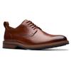 Schnürschuh CLARKS "Alwin Lace", Herren, Gr. 44, braun, Leder, elegant, Schuhe, Business Schnürschuh mit Anziehlasche