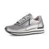 Keilsneaker GABOR "TURIN", Damen, Gr. 41, silber (silberfarben), Nappaleder, metallic, sportlich, Schuhe, in Komfortweite H (= sehr weit)