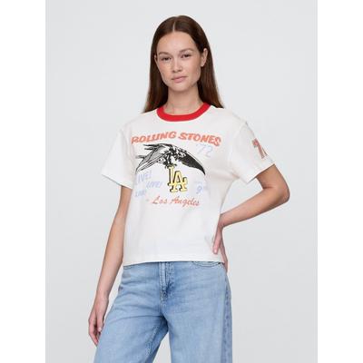 Gap White Rolling Stones Relaxed Graphic Band Tee
