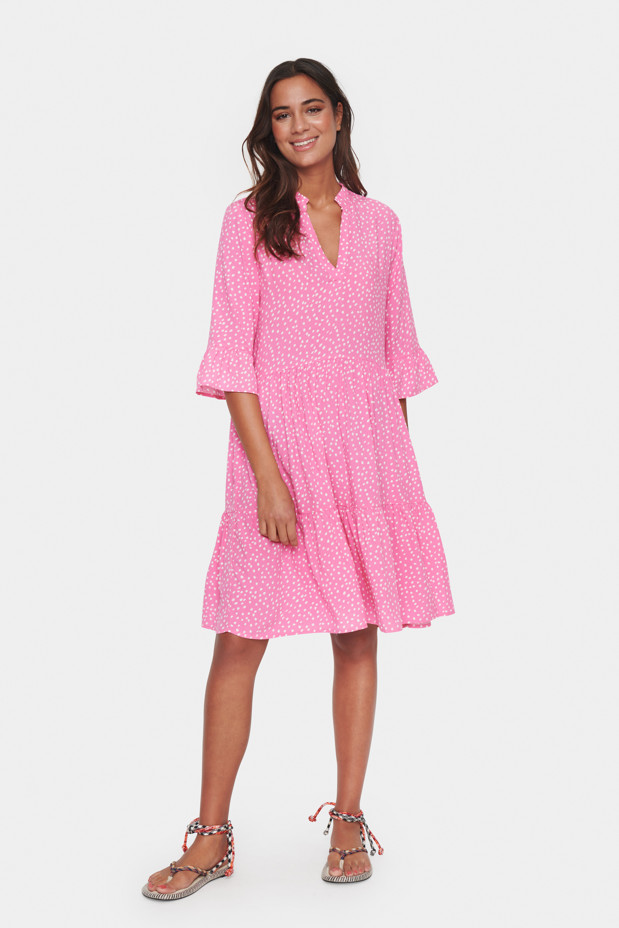 Kleid Casual fit pink white L