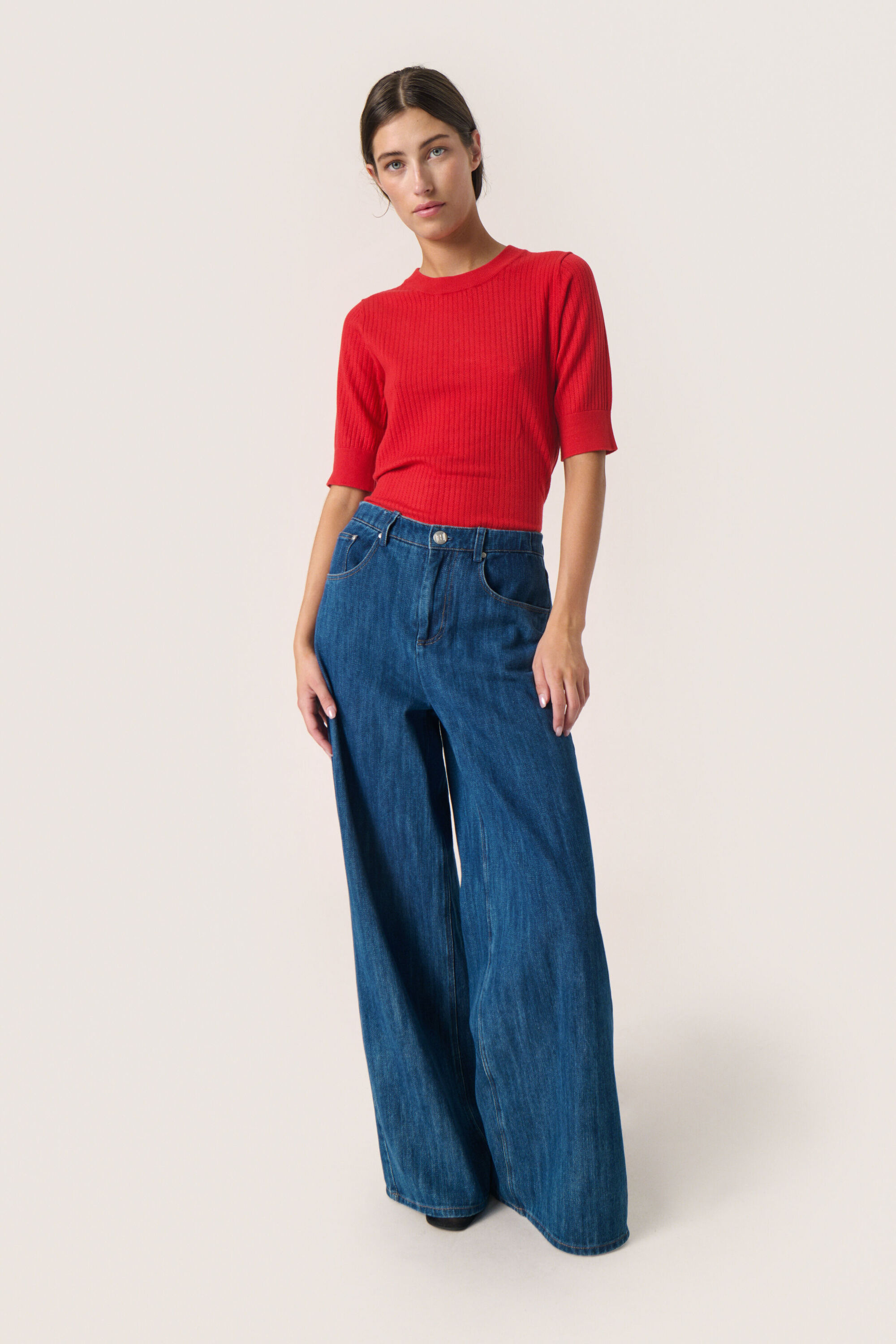 Langarm-Shirt Gerade Passform Salsa red Image