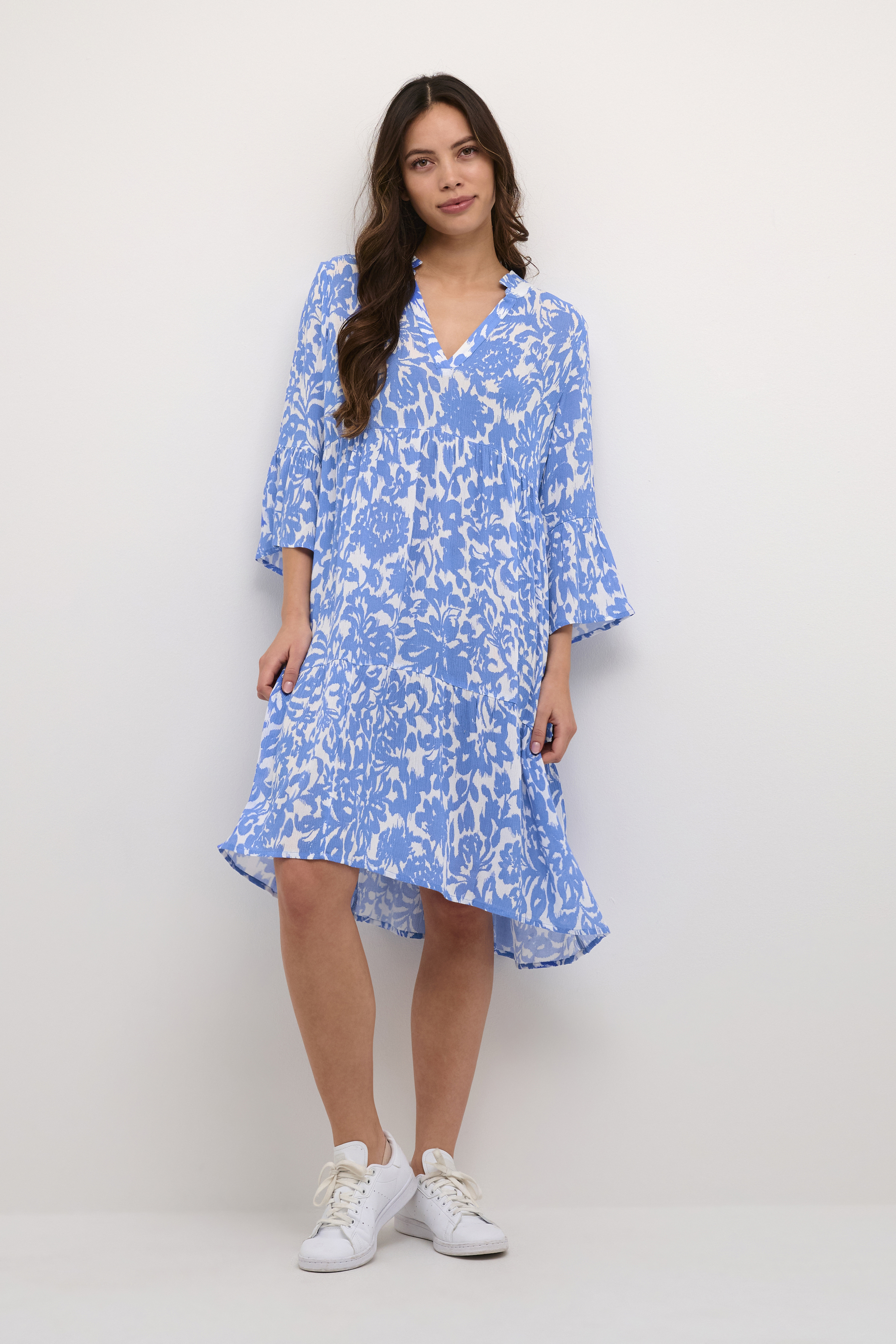 Kleid A-shape blue white EU 38 / UK 10