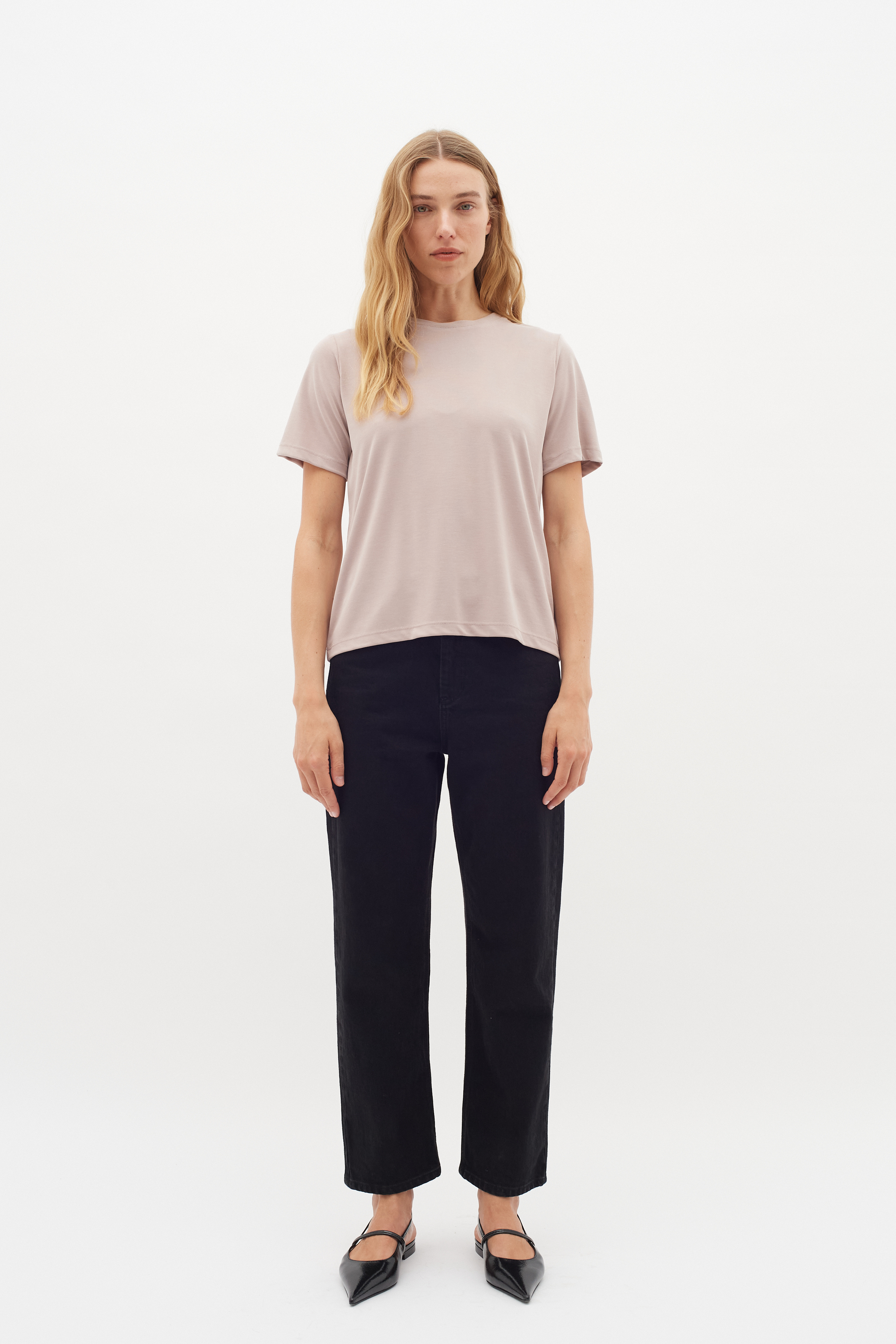 T-shirt Gerade Passform Clay beige