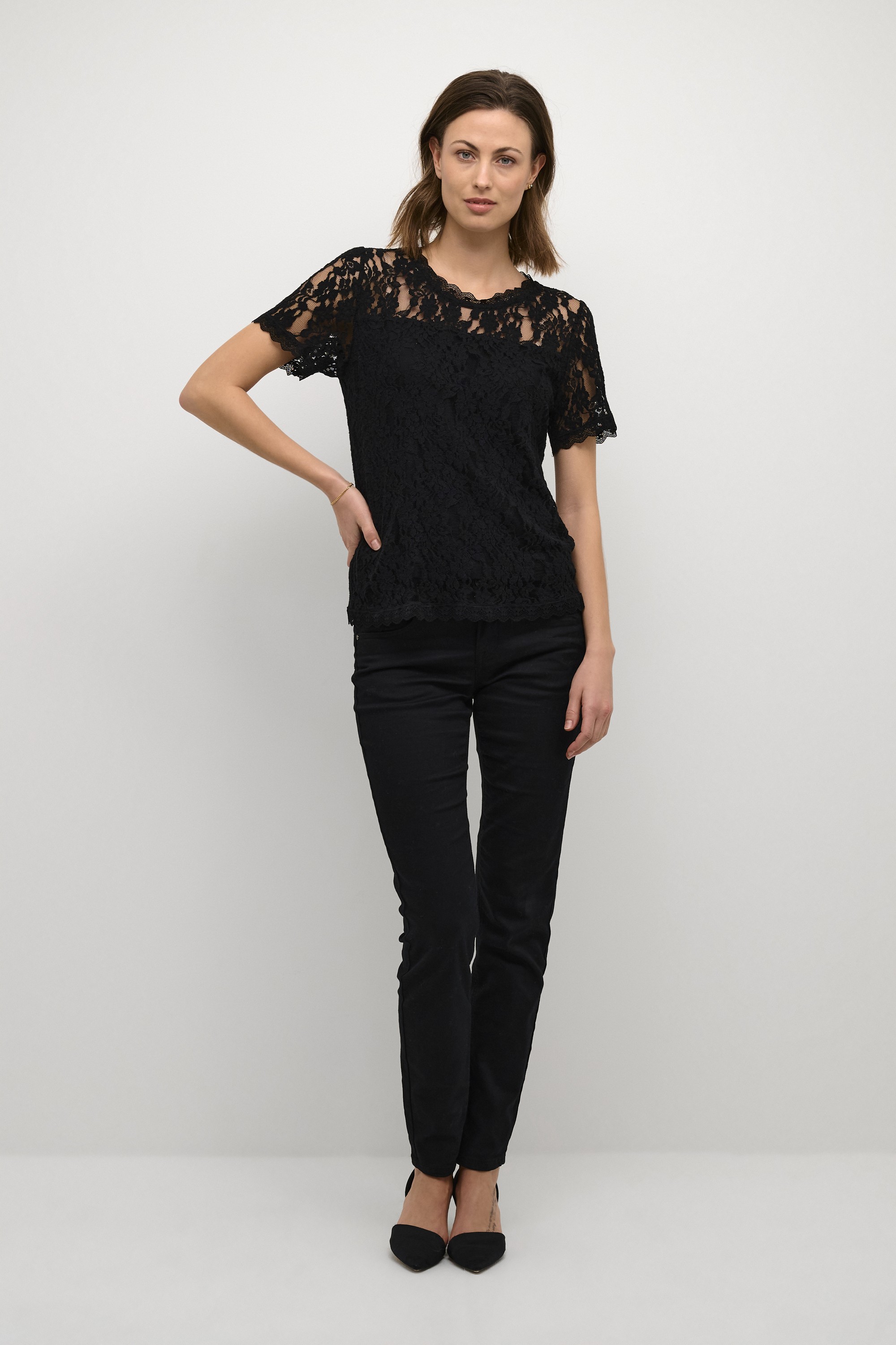 Kurzarm-Bluse Regular fit black Image