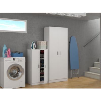 Besenschrank 180 cm mattweiß - Forlì Image