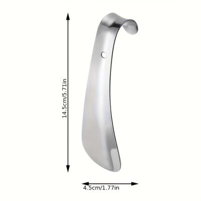 TEMU Stainless Steel Durable Shoe Horn, 14.5cm Portable Shoe Horn, Metal Shoe Helper Spoon, Suitable For Men And Women, Ideal For The Elderly, Pregnant Women, Disabled Individuals, Travel, And Back Image