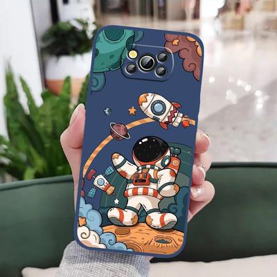 TEMU Cartoon Astronaut Fashion For Xiaomi Poco X6 X5 X4 X3 M6 M5 M4 M3 Nfc F5 F4 F3 S Pro 5g Straight Side Phone Case Phone Case Image