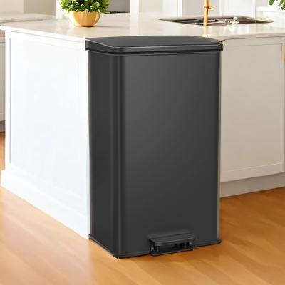 TEMU Kitchen Trash Can, Large Trash Can With Lid, Made Of Steel, , 15 Trash Bags, 40 Image