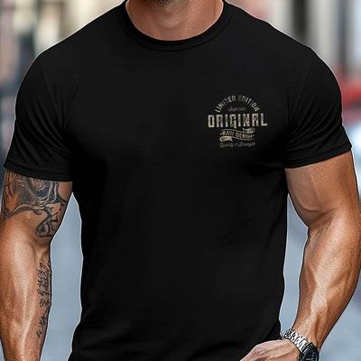 TEMU Men' Boston Graphic T-shirt - Casual Crew Neck, Short Sleeve, Summer Cotton Tee With Boston & Est. 45.11meter Design, Regular Fit For Adults, Casual Summer Tee Cotton Fabric Image