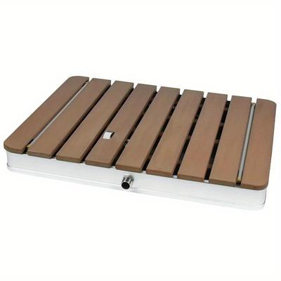 TEMU Shower Panel Wpc Garden Shower Camping Shower With Non-slip Base Outdoor Shower Wooden Look Suitable For Standard Hose Image