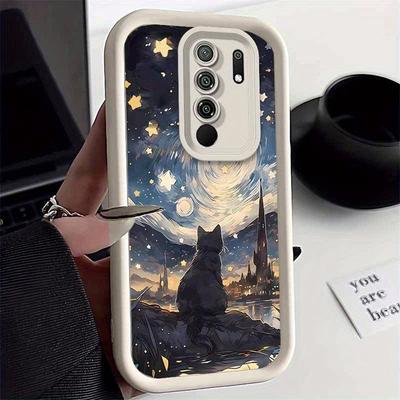 TEMU A Black Cat Resting At Night For Redmi 9 Prime With Comfortable Feel Case Featuring Durable Ideal For Fashion Image