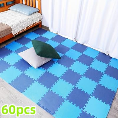 TEMU 60pcs. Square Foam Floor Tiles, 30*30cm/*11.81in, Interlocking Foam Floor Mats, White Foam Puzzle Floor Mats Suitable For Bedrooms, Dining Rooms, Offices, Gyms Image