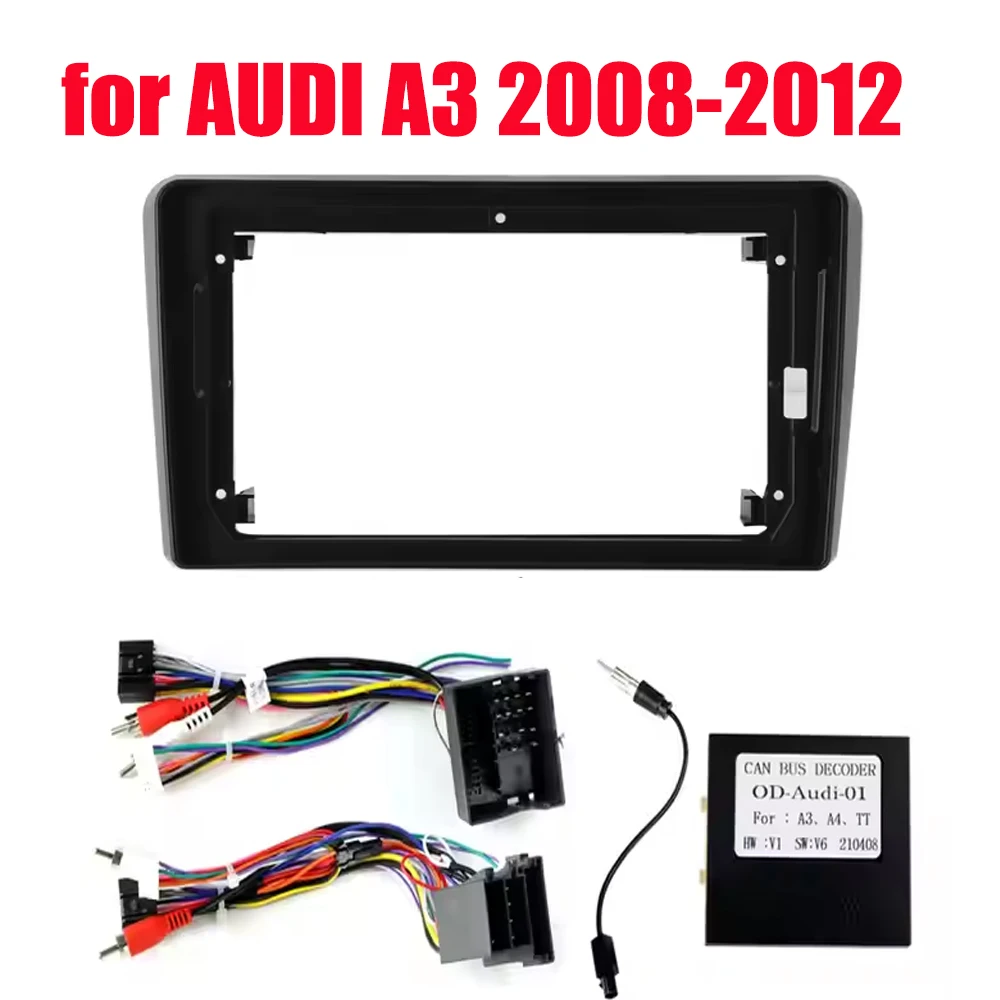 2 Din Auto DVD Rahmen Audio Fitting Adapter Dash Trim Kits Facia Panel 9 zoll Für AUDI A3 2008-2012 doppel Din Radio Player