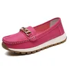 Frauen plus Größe 35-44 rutschfeste Casual Arbeitsleder Damenschuhe Mama Walking Light Loafers