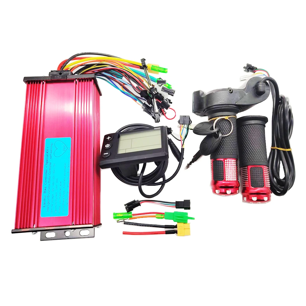 Elektrofahrrad-Escooter, bürstenloser Controller, 36 V, 48 V, 60 V, 72 V, mit LCD-Display, Drosselklappe für BLDC-Motor 1000 W–1500 W Image