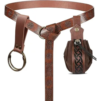 Halloween Renaissance Cosplay Tasche Geldbörse Telefonhalter Rock Wanderungen Mittelalter Wikinger Piraten Leder Cosplay Kostüm Sets Image