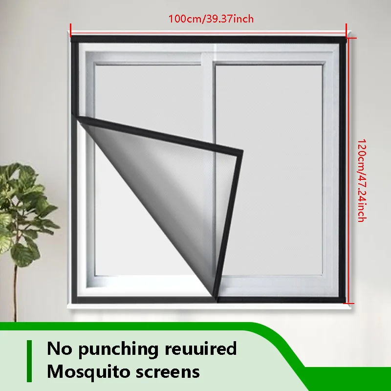 Fenster-Moskitonetz, Insektenschutz, unsichtbares Moskito- und Fliegennetz aus schwarzer Polyesterfaser, geeignet für Tür- und Fenstergitter...