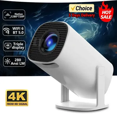 Upgraded 4K Android 11 Projector, 200 ANSI Lumens WiFi 6 Bluetooth 5.0, 1080P Full HD Portable