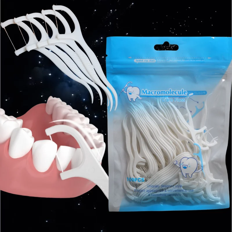 1000/500 Zahnseide-Picks, Tiefenreinigungs-Zahnseide-Picks, ein unverzichtbare tragbare Einweg-Hygiene-Zahnseide für Zuhause, Reisen und Alltag, Einweg-Hygiene-Zahnstocher für Mundpflege und Reisen Image