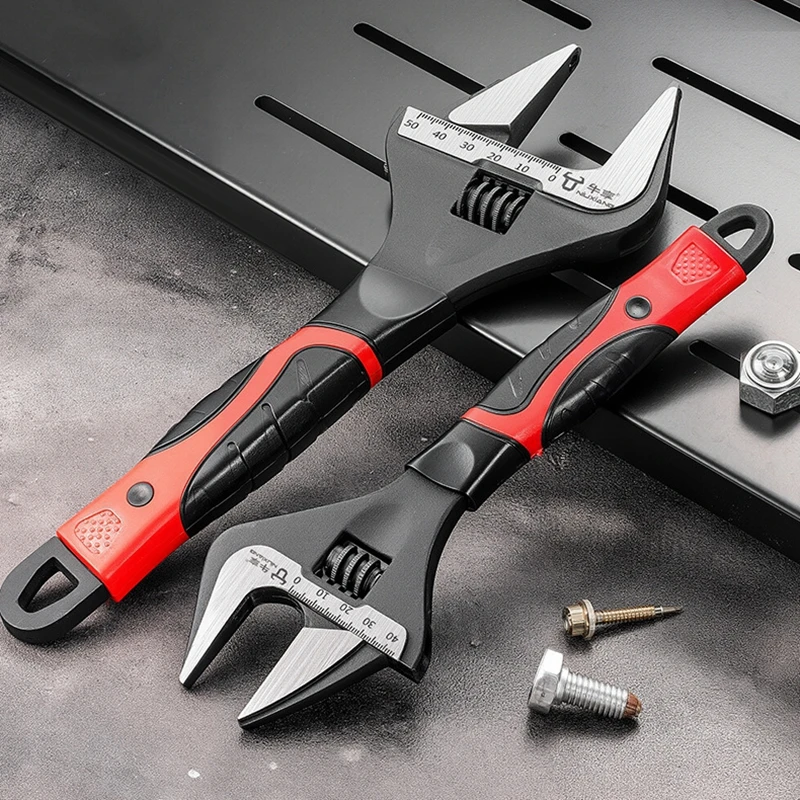 Verstellbarer Schraubenschlüssel, großer Öffnungsschlüssel, rutschfester Griff mit hoher Härte, Dual-Purpose-Sanitär für Motorradreparaturen, Handwerkzeug