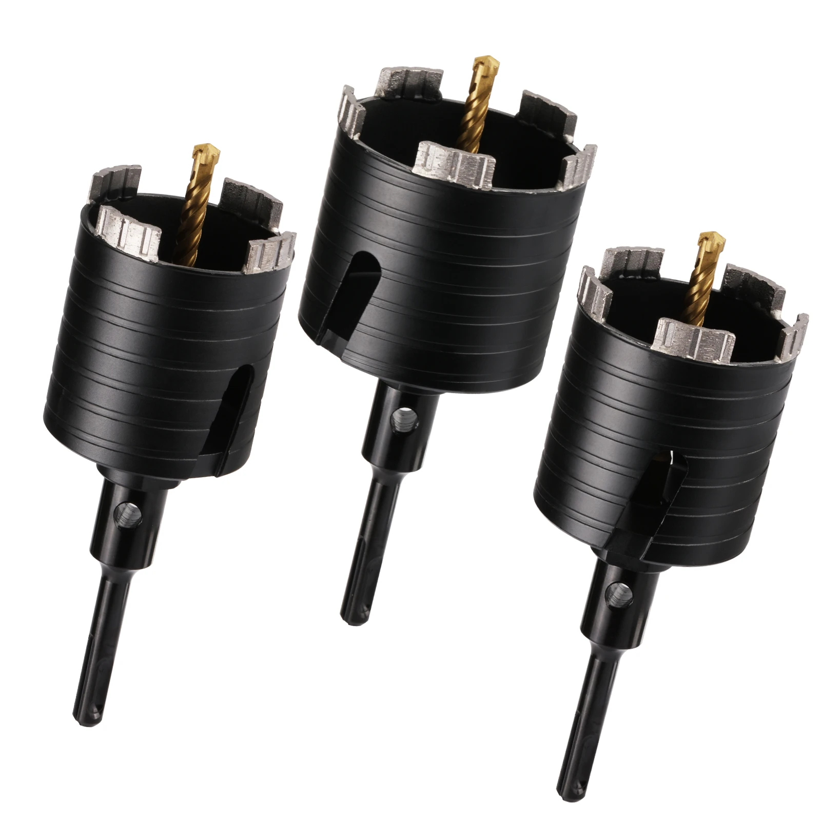 Trockener Diamant-Kernbohrer, Lochsäge mit SDS Plus-Adapter für Ziegelmauer, Mauerwerk, Beton, Zement, Block, Stein, Granit, Marmor Image