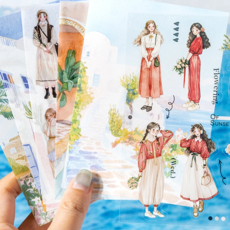 20 Stück gemütliche Reise-Serie, Reisethema, Charakter, gestanzt, Aufkleberbuch, DIY-Handbuch, Collage, Grußkarte, Schreibtischkalender, Album Image