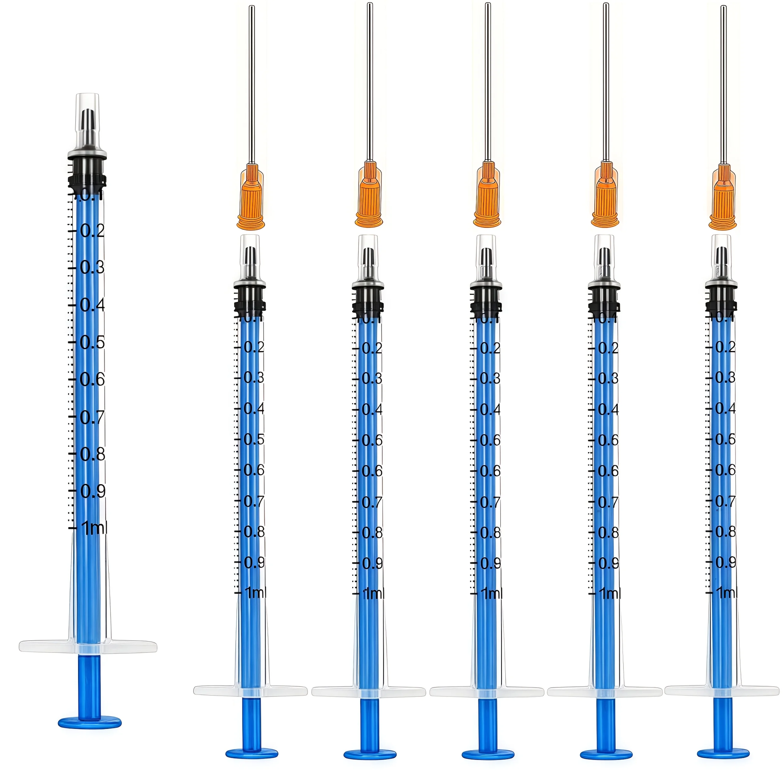 1 ml blaue Spritze mit gelber Punktdüse 4 Stück/10 Stück/12 Stück/30 Stück, vielseitig einsetzbar Image