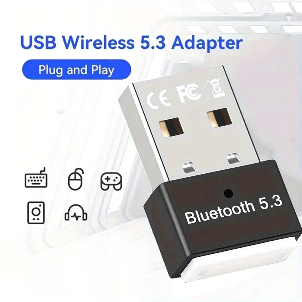 Drahtloser USB-Sender, Empfänger, geeignet für Laptop-/Kopfhörer-/Tastatur-/Mauslautsprecher, Windows 11/10/8.1 Plug-and-Play Image