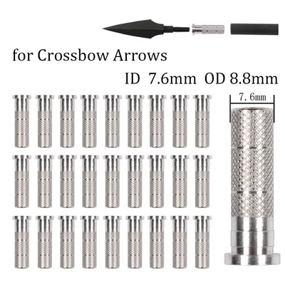 Archery Aluminium Seat Arrows Insert fits OD 8.8 mm ID 7.6 mm Crossbow Bolts Crossbow Arrows Shaft For Hunting Shooting