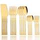 20 pezzi set di posate in oro stoviglie in acciaio inossidabile coltello torta forchetta cucchiaio cucchiaino set di posate set di stoviglie di qualità