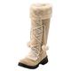 Winter Boots Women's Winter Shoes Warm Lined Snow Boots Cute Girls Boots Versatile Softshell Platform Boots Everyday Ultra Comfortable Barefoot Shoes Retro Outdoor Leisure Boots, beige, 7 UK