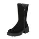 Women's Leisure Boots Platform Boots Fashion Simplicity Low Heel Ankle Boots Pure Color Elegant Boots Mid Rise Retro Comfortable Outdoor Boots with Side Zipper, Black, 7 UK