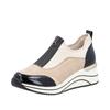 Slip-On Sneaker REMONTE "Elisabeth Hurley-Collection", Damen, Gr. 43, beige (beige, schwarz), Lederimitat, Lacklederimitat, Textil, sportlich, Schuhe, Keilsneaker, Slipper, Schlupfschuh, Freizeitschuh, vegan