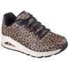 Sneaker SKECHERS "UNO-KAT-NEATO", Damen, Gr. 36, braun (braun, leo), Lederimitat, animal-print, sportlich, Schuhe, Leo Sneaker, Schnürschuh mit Air-Cooled Memory Foam