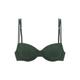 Bügel-Bikini-Top COPENHAGEN STUDIOS "Nela", Damen, Gr. 38, Cup B, grün (dunkelgrün), Rippware, Recycling-Polyamid, unifarben, strukturiert, Bikini-Oberteile, mit Doppelträgern