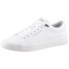Sneaker TOMMY HILFIGER "TH HI VULC CORE LOW LTH II ESS", Herren, Gr. 46, weiß, Lederimitat, unifarben, sportlich, Schuhe, Freizeitschuh, Halbschuh, Schnürer in schmaler Form