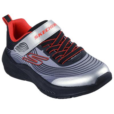 Sneaker SKECHERS "MICROSPEC ADVANCE", Kinder, Gr. 30, silber (schwarz, silberfarben), Lederimitat, Textil, sportlich, Schuhe Image