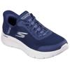 Slip-On Sneaker SKECHERS "GO WALK FLEX-GRAND ENTRY", Damen, Gr. 37, blau (navy, weiß), Textil, sportlich, Schuhe, Slipper mit Slip-ins zum Schlupfen